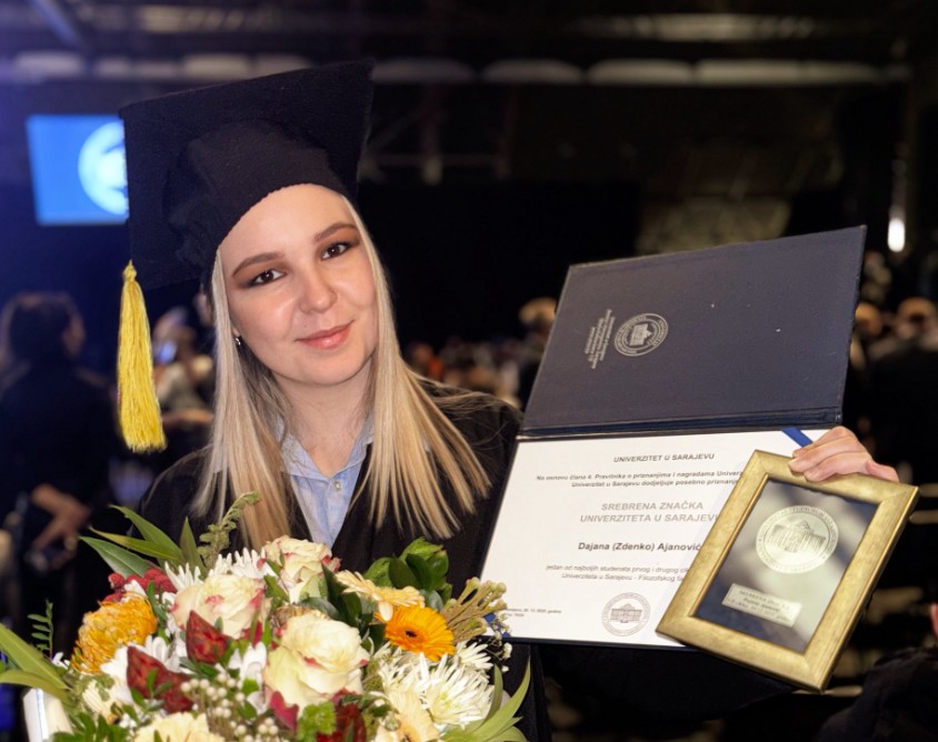 Dajana Ajanović dobitnica Srebrene značke UNSA i Zlatnika Grada Sarajeva