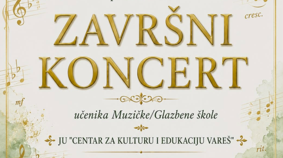 Najava: Završni koncert učenika muzičke škole u Varešu