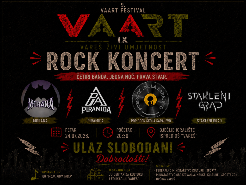 Četiri benda na jednoj pozornici: Rock koncert u okviru IX VAART Festivala