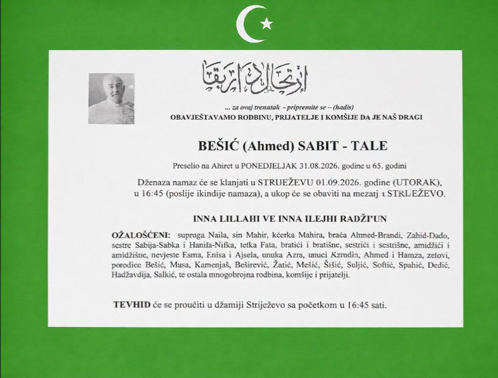 In Memoriam: Sabit – Tale (Ahmed) Bešić