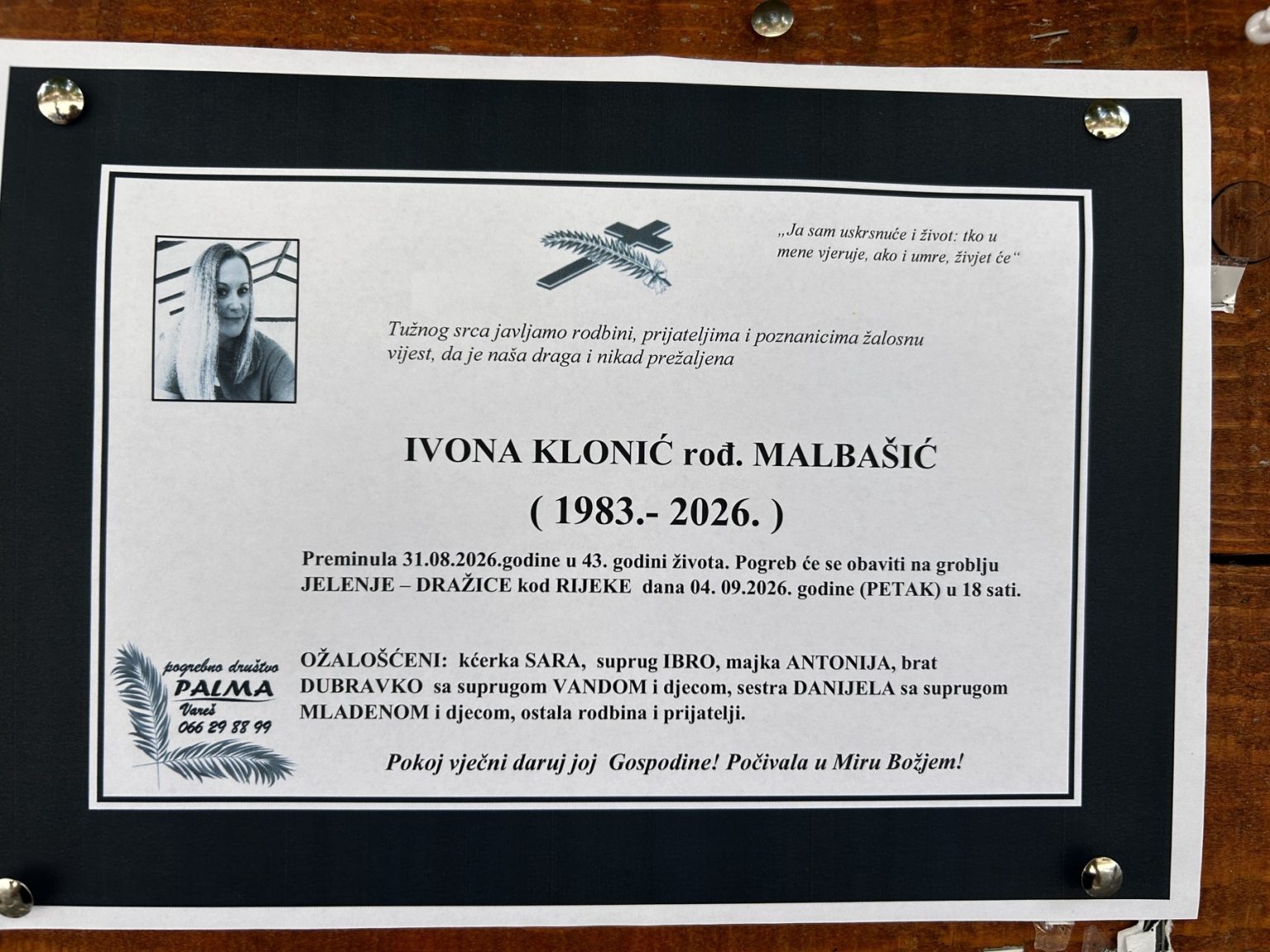 In Memoriam: Ivona Klonić rođ. Malbašić